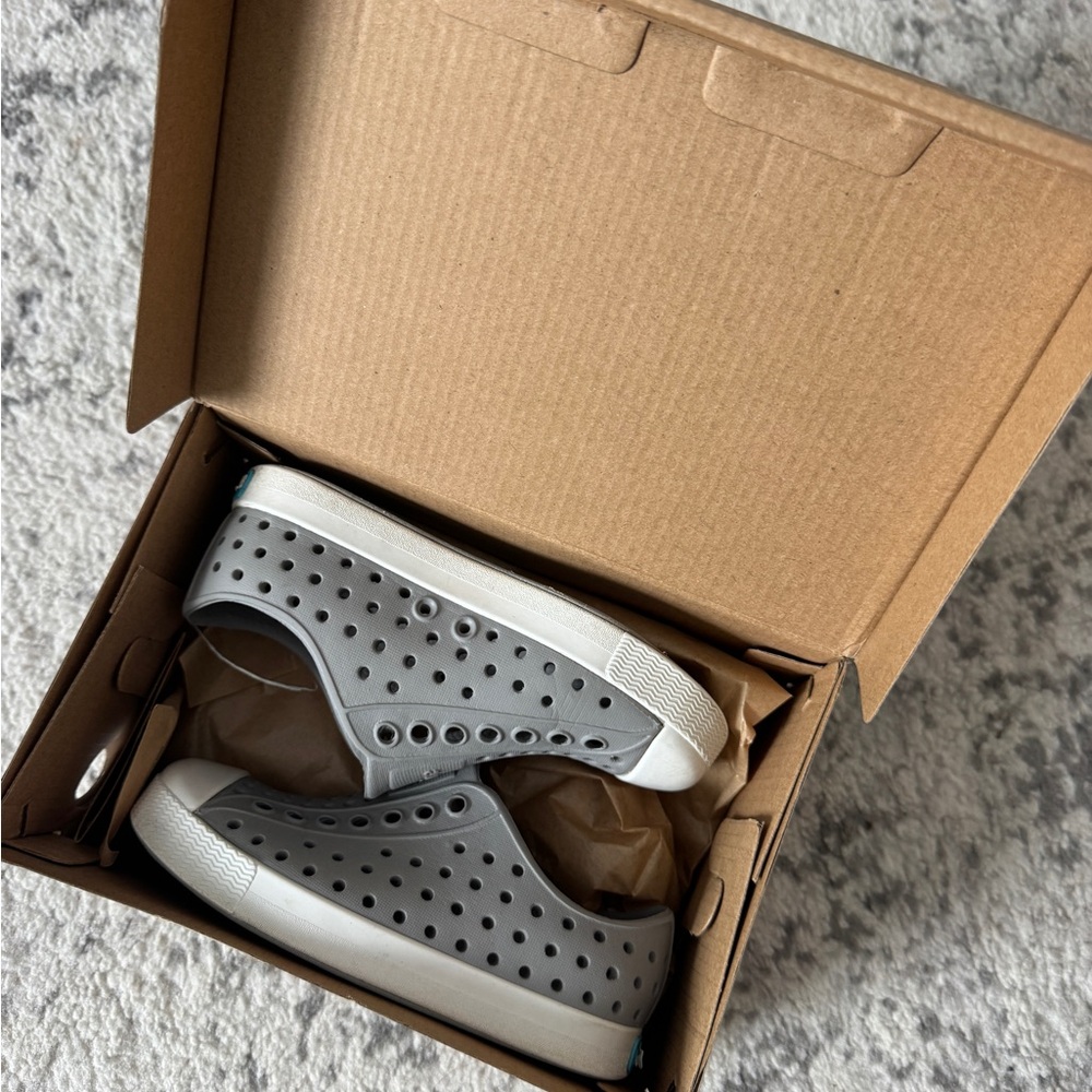 Native Shoes Pigeon Grey and Shell White